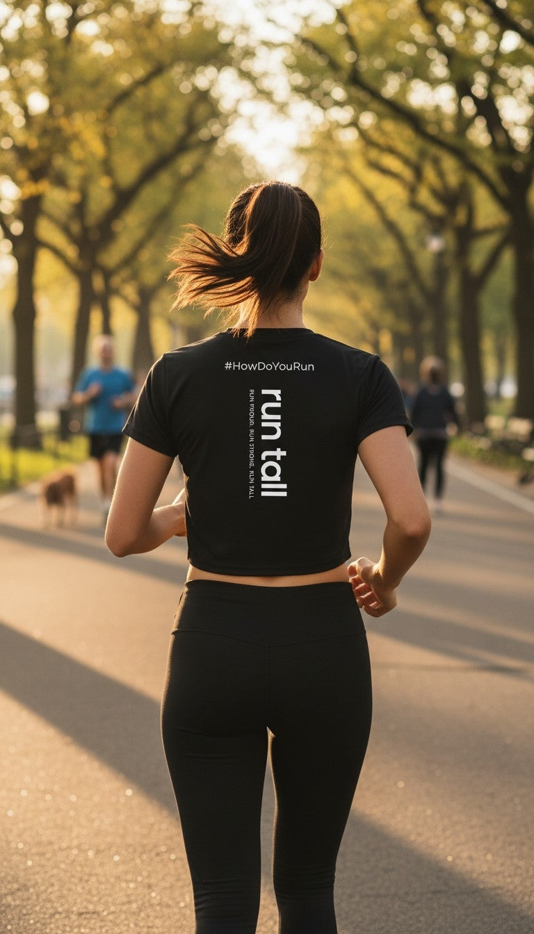 Run Tall Ladies "How Do You Run" Crop Tee