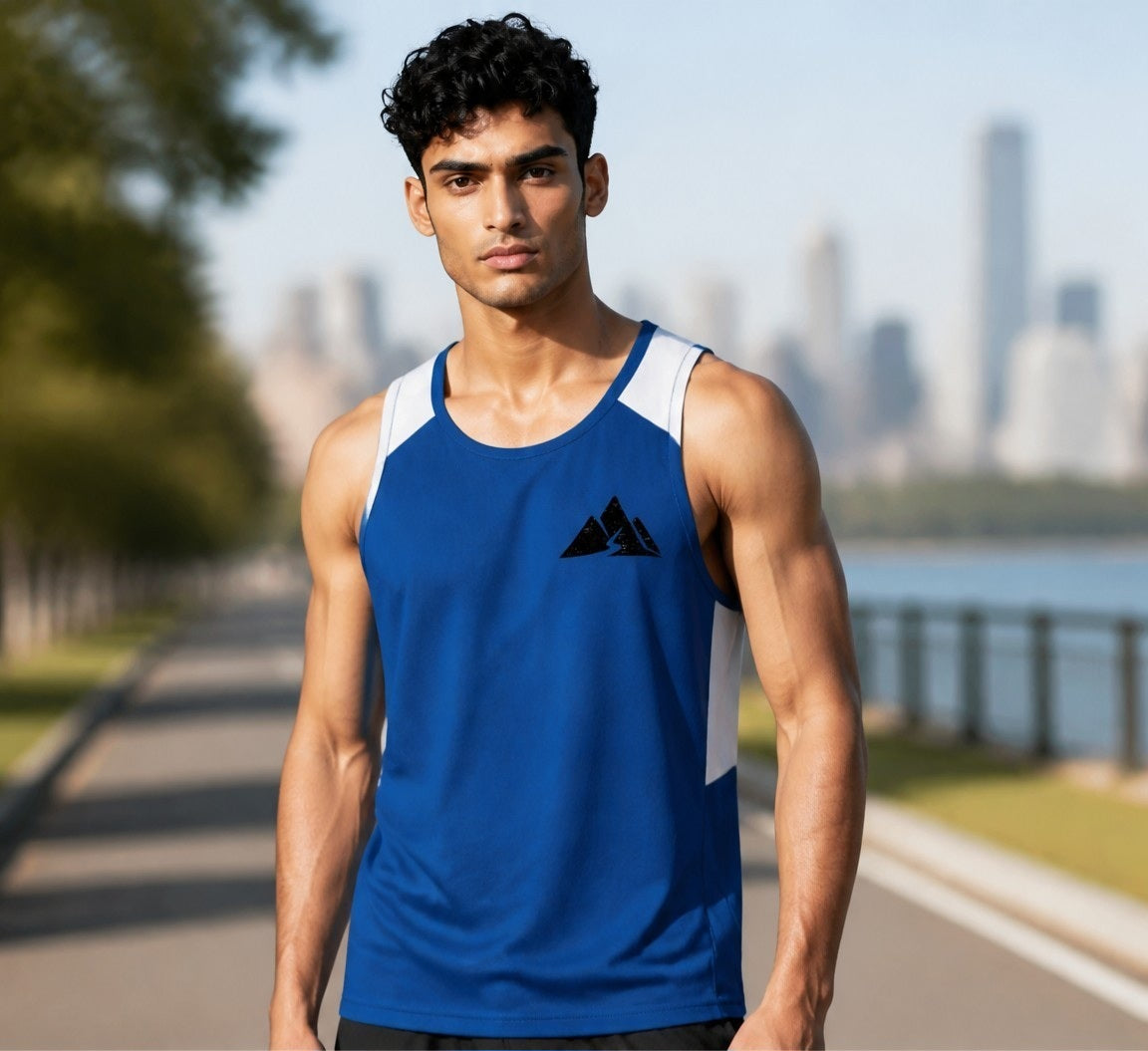 Run Tall Men's Race Day Tank (Black Logo)