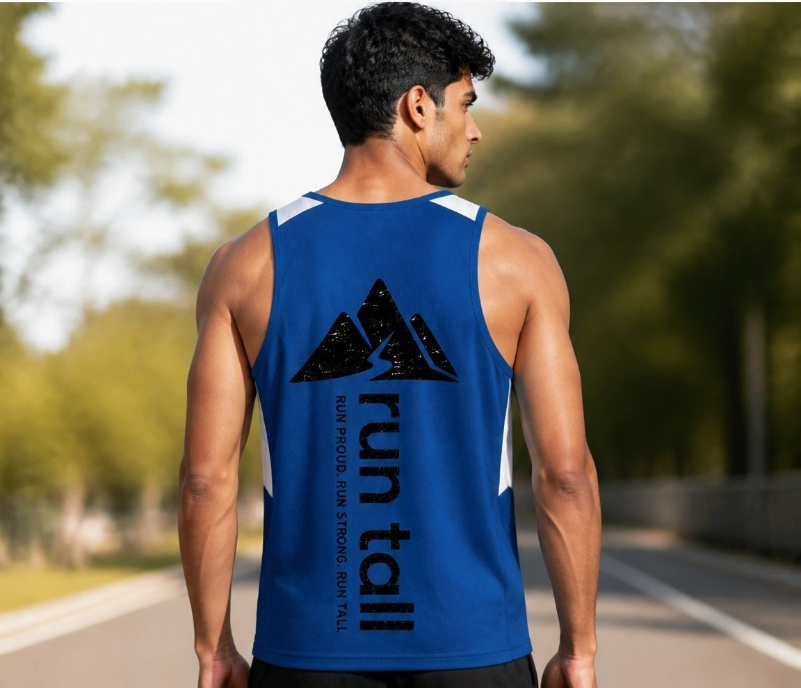 Run Tall Men's Race Day Tank (Black Logo)
