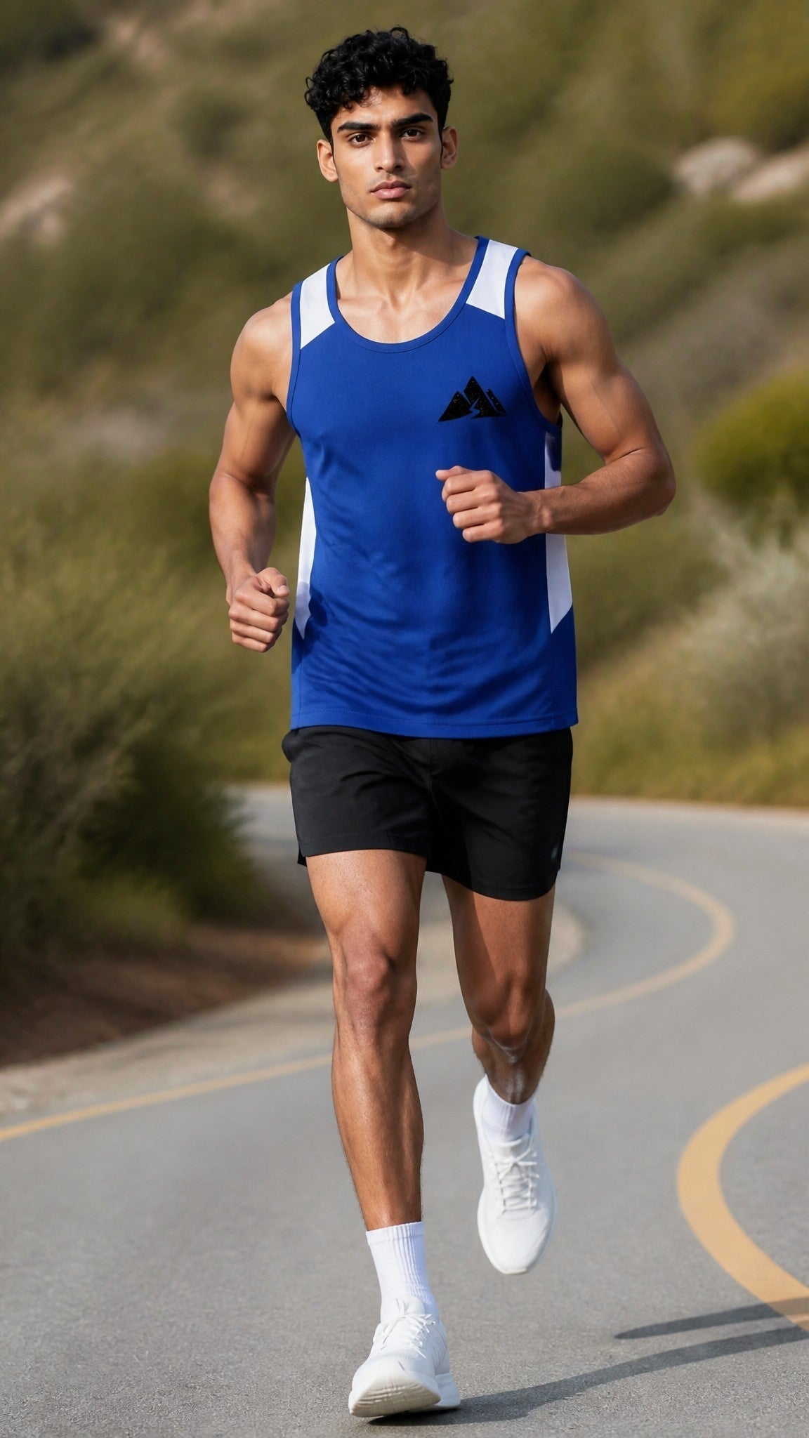 Run Tall Men's Race Day Tank (Black Logo)