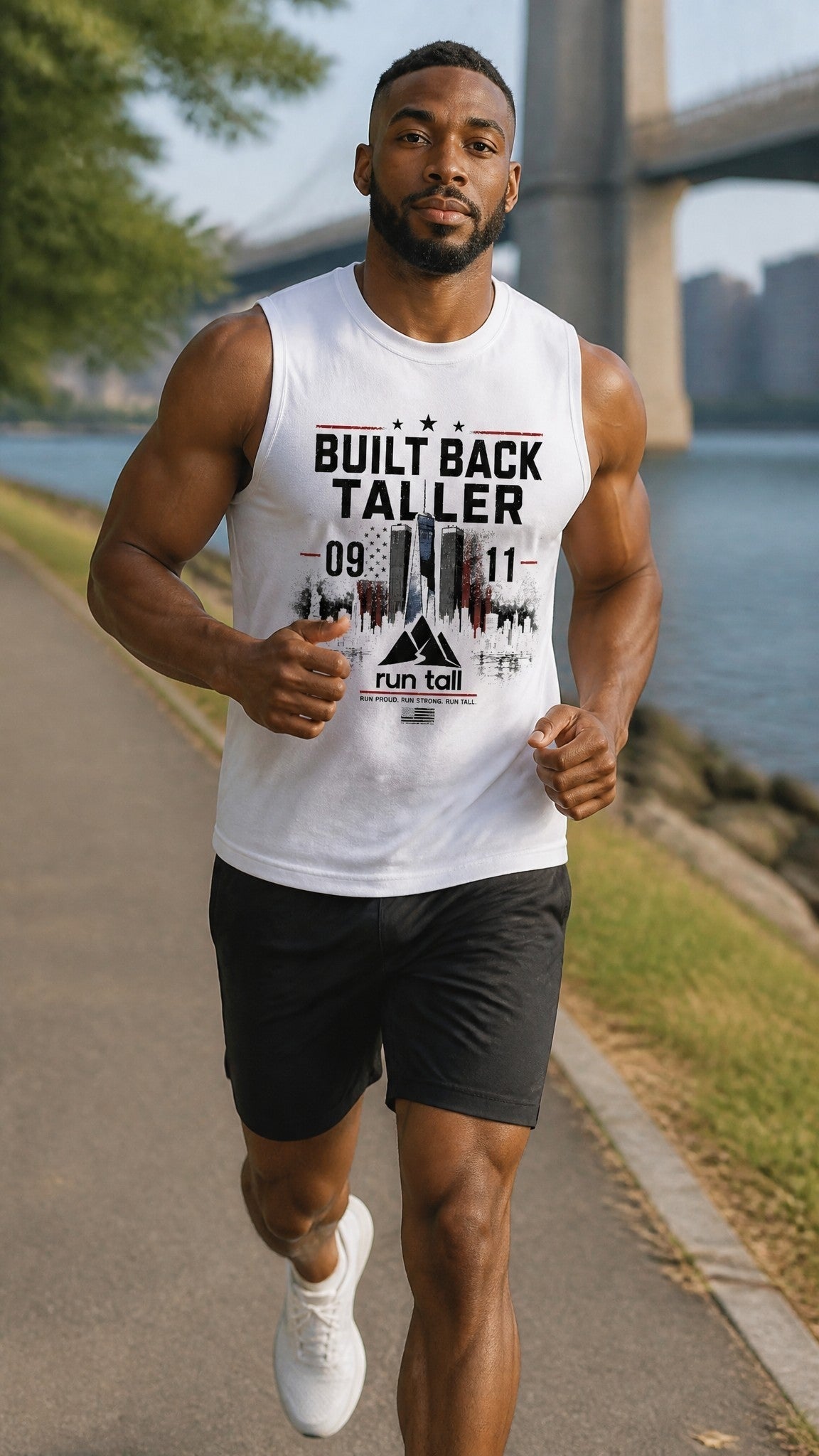 Run Tall Men's Limited Edition 9/11 Tank (White)